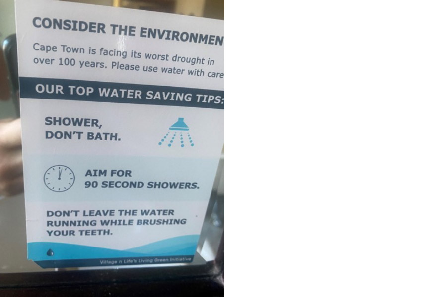 Consider the environment poster message in Cape Town