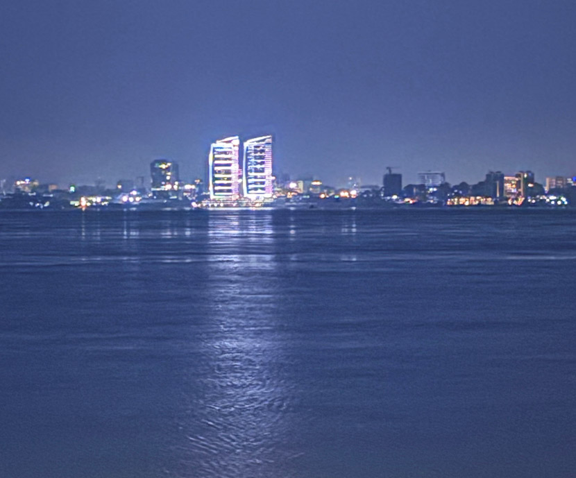 The view of Kinshasa across the river from Brazzaville