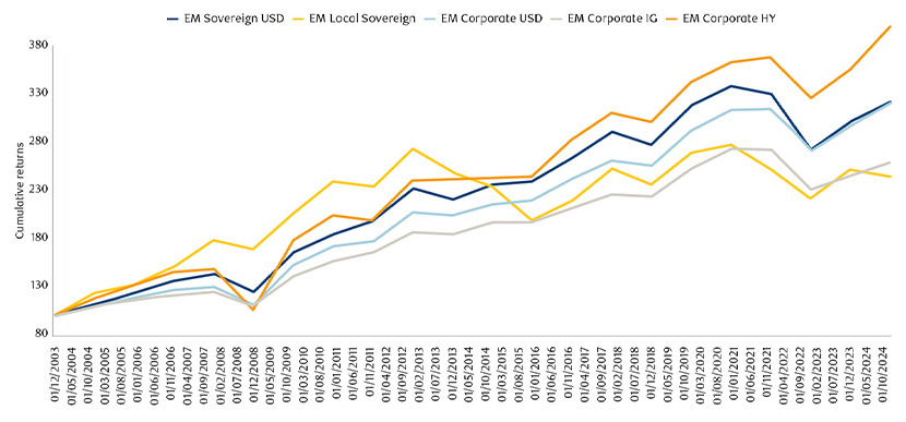 Chart showing 20-year cumulative return